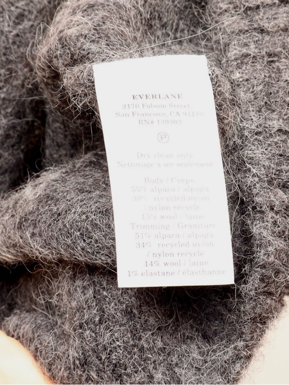 Everlane Oversized Alpaca Wool Crewneck Sweater Heather Charcoal Gray - Picture 6 of 6